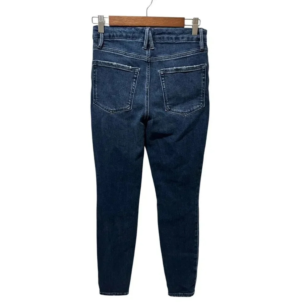 Good American Women's Good Leg High Rise Skinny Jeans Size 6/28 Blue Stretch - Picture 2 of 6